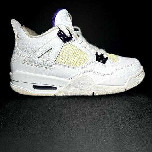 Air Jordan 4 Retro GS Purple Metallic Kids Shoes - Size 6