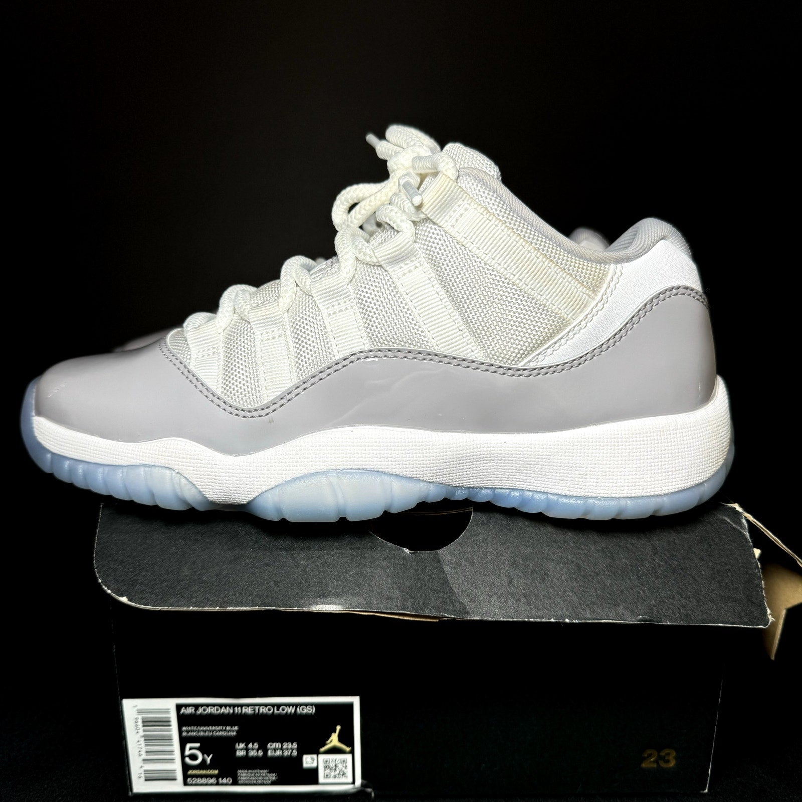 Air Jordan 11 Retro Low GS Cement Grey Kids Shoes - Size 5