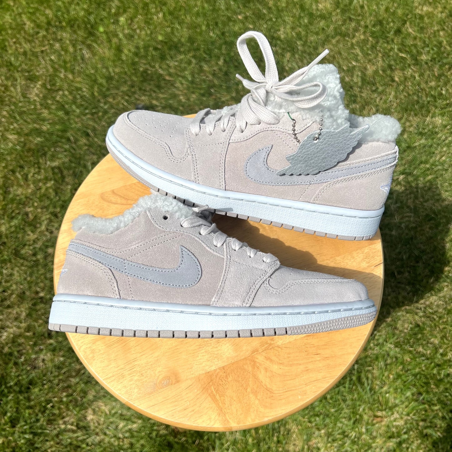 Wmns Air Jordan 1 Low SE Sherpa Fleece Women's Shoes - Size 8.5