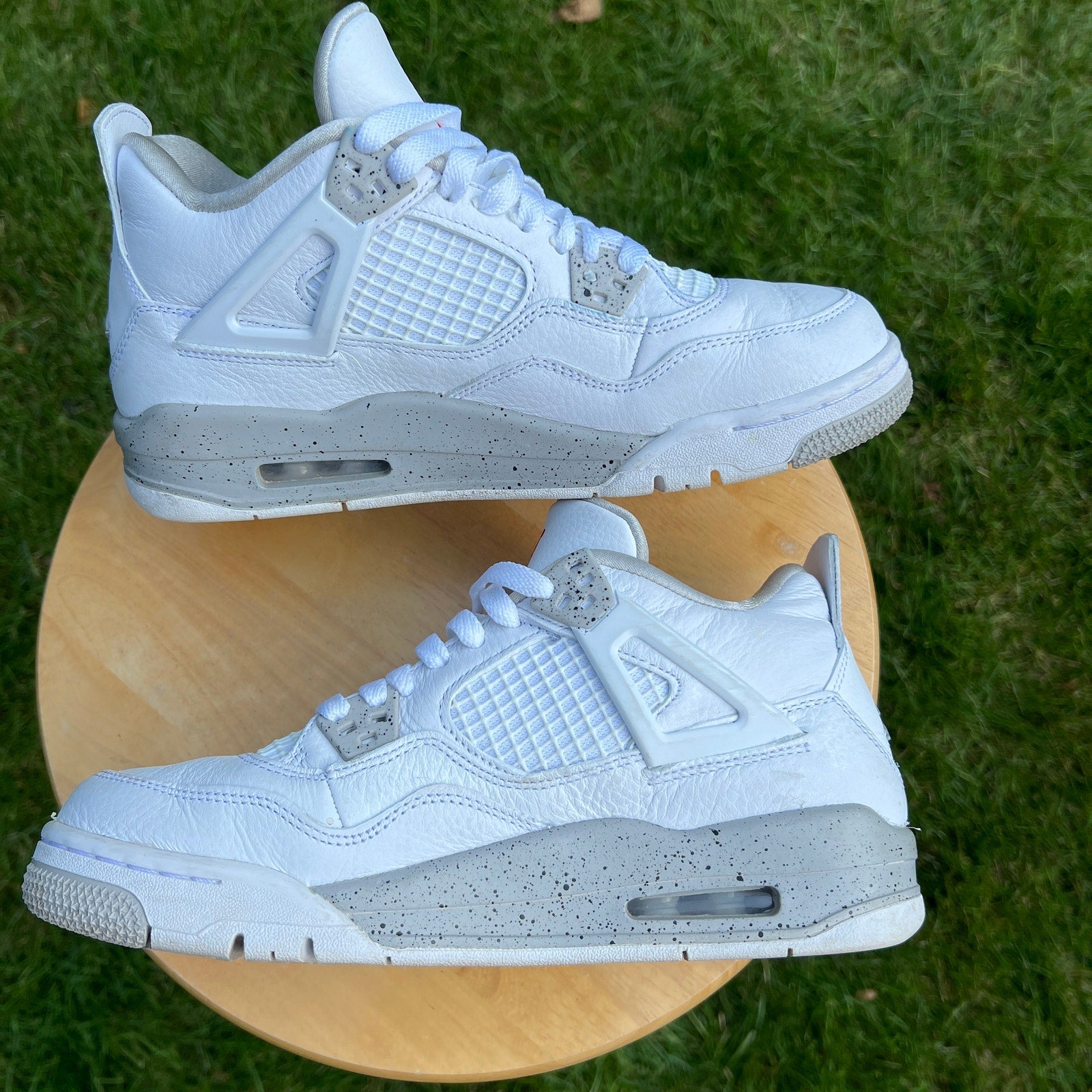 Air Jordan 4 Retro GS White Oreo Kids Shoes - Size 7