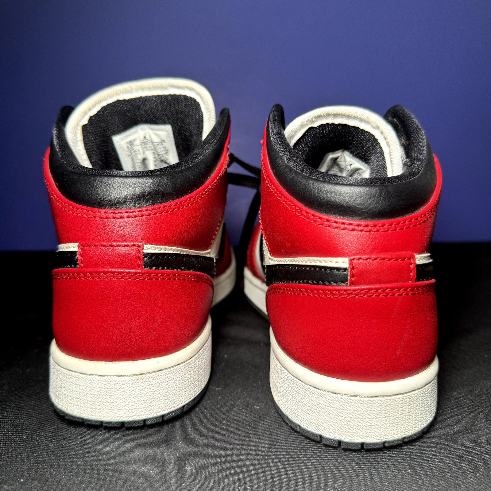 Air Jordan 1 Mid GS Chicago Black Toe Kids Shoes - Size 4.5