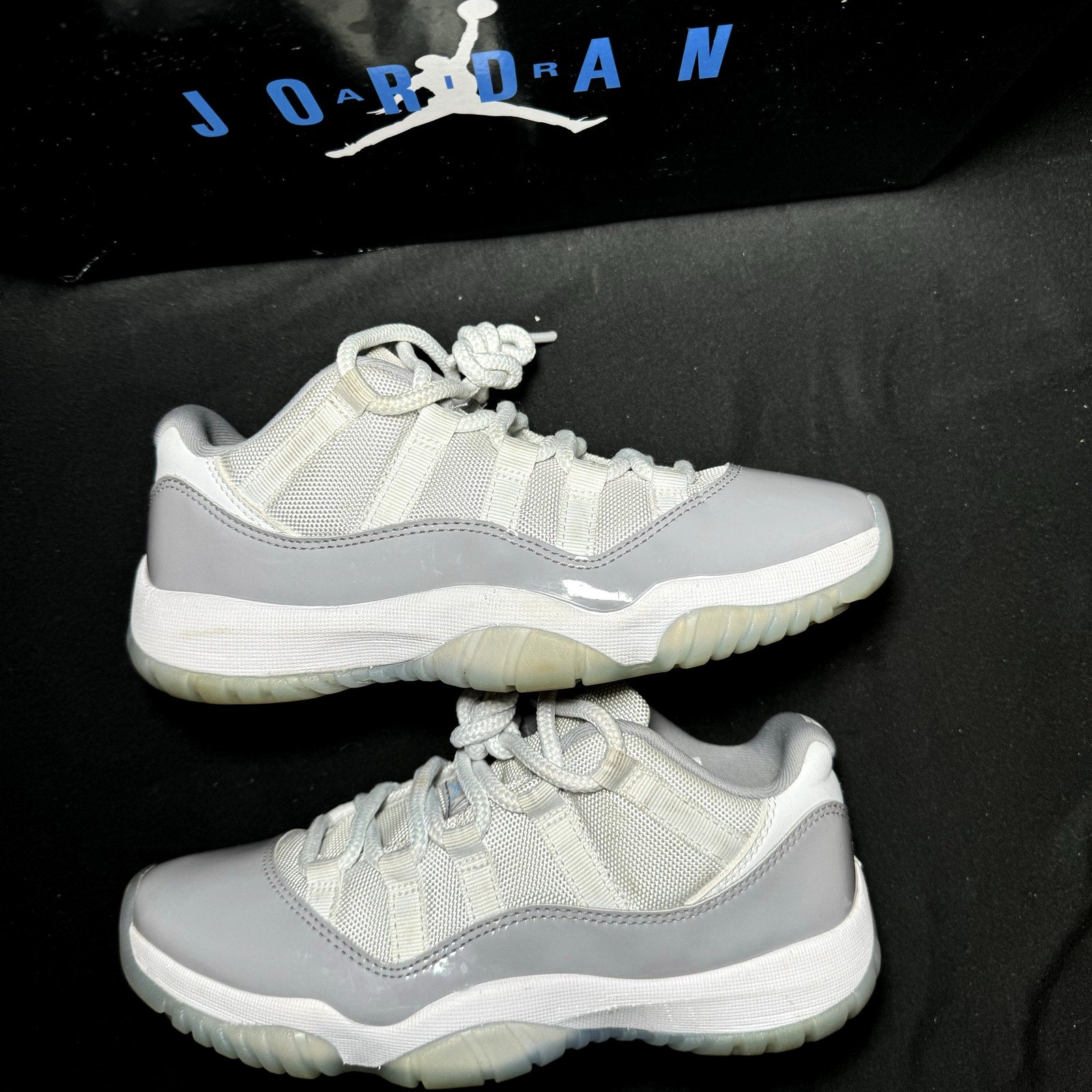 Air Jordan 11 Retro Low Cement Grey Kids Shoes - Size 5