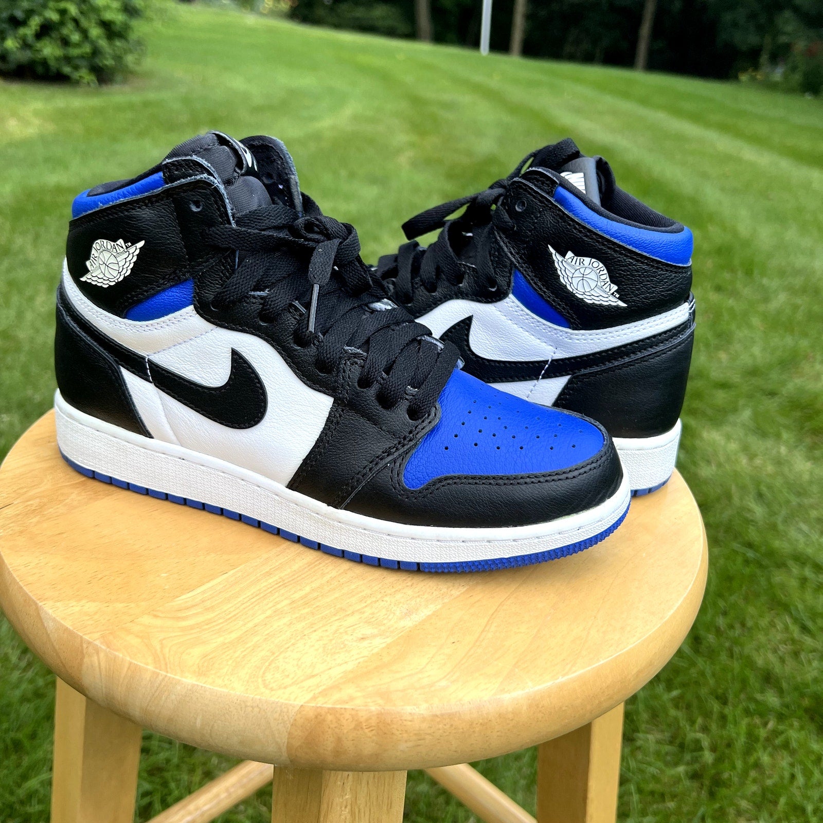 Air Jordan 1 Retro High OG GS Royal Toe Kids Shoes - Size 5.5