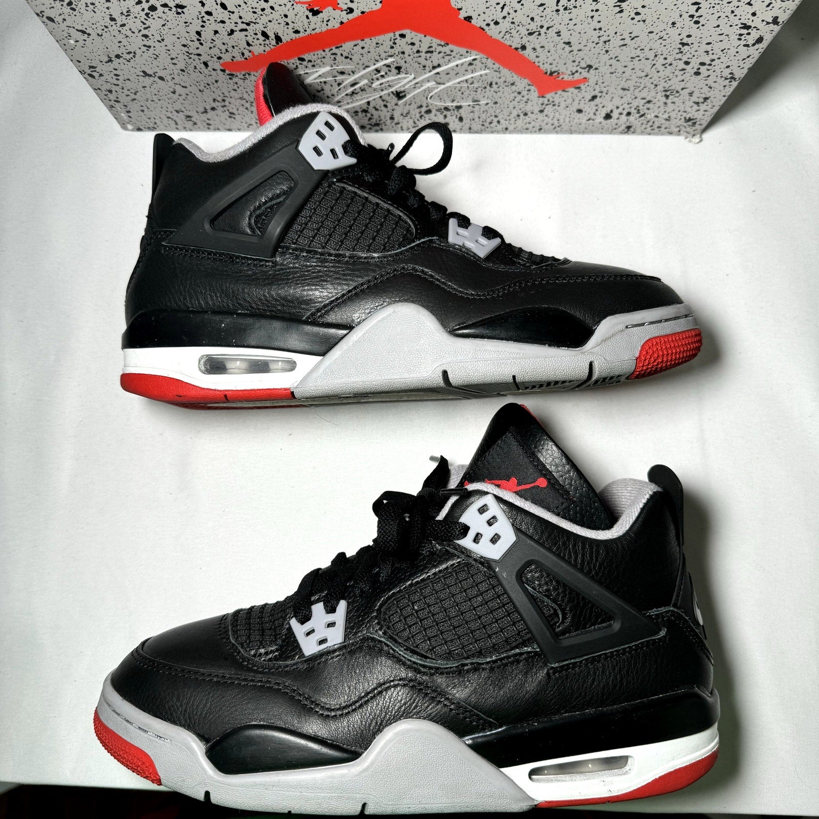 Air Jordan 4 Retro GS Bred Reimagined Kids Shoes - Size 7