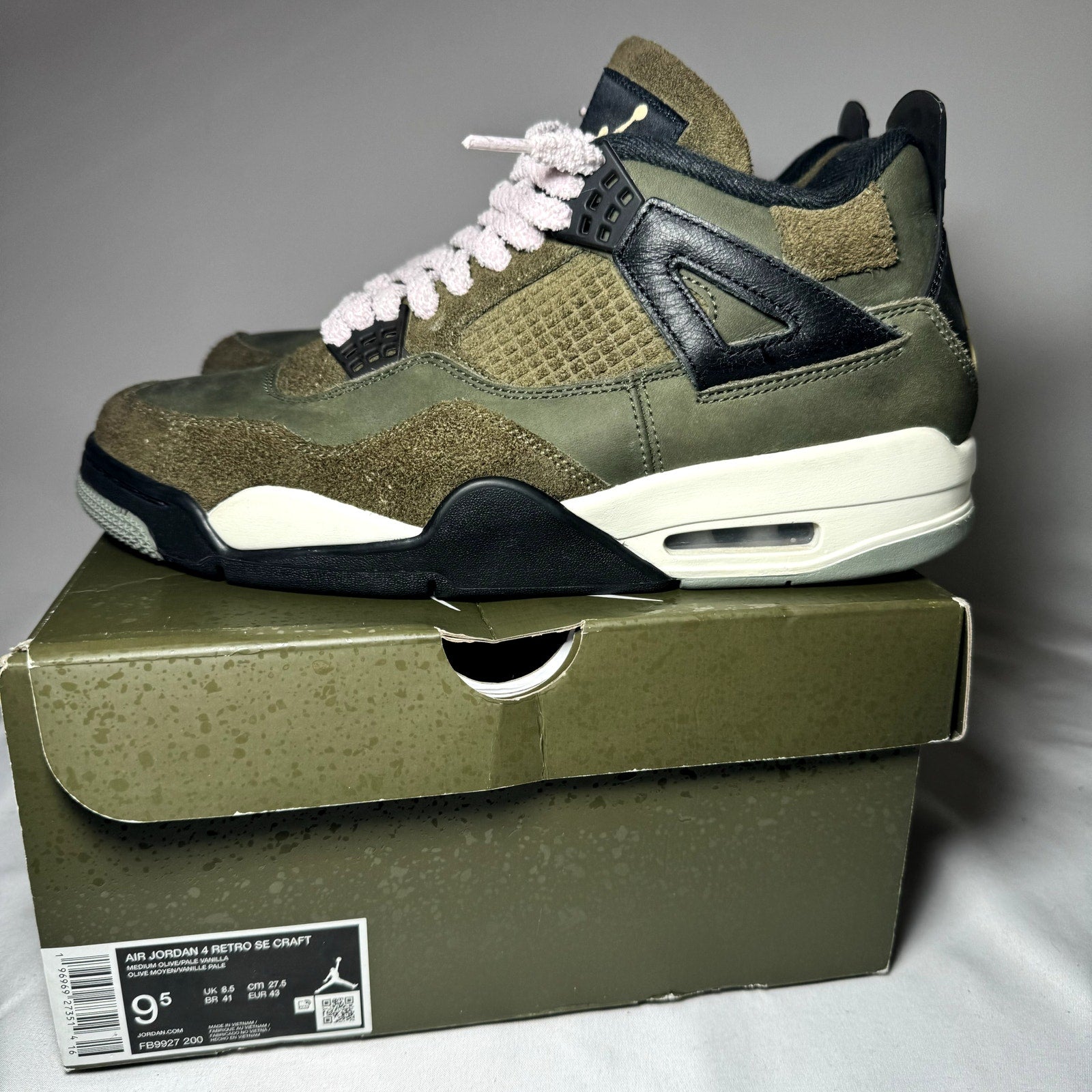 Air Jordan 4 Retro SE Craft Olive Men's Shoes - Size 9.5