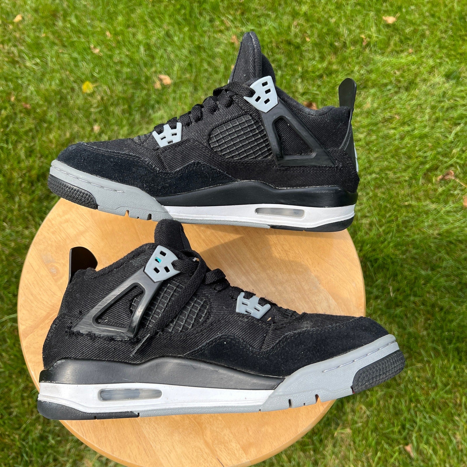 Air Jordan 4 Retro SE GS Black Canvas Kids Shoes - Size 7