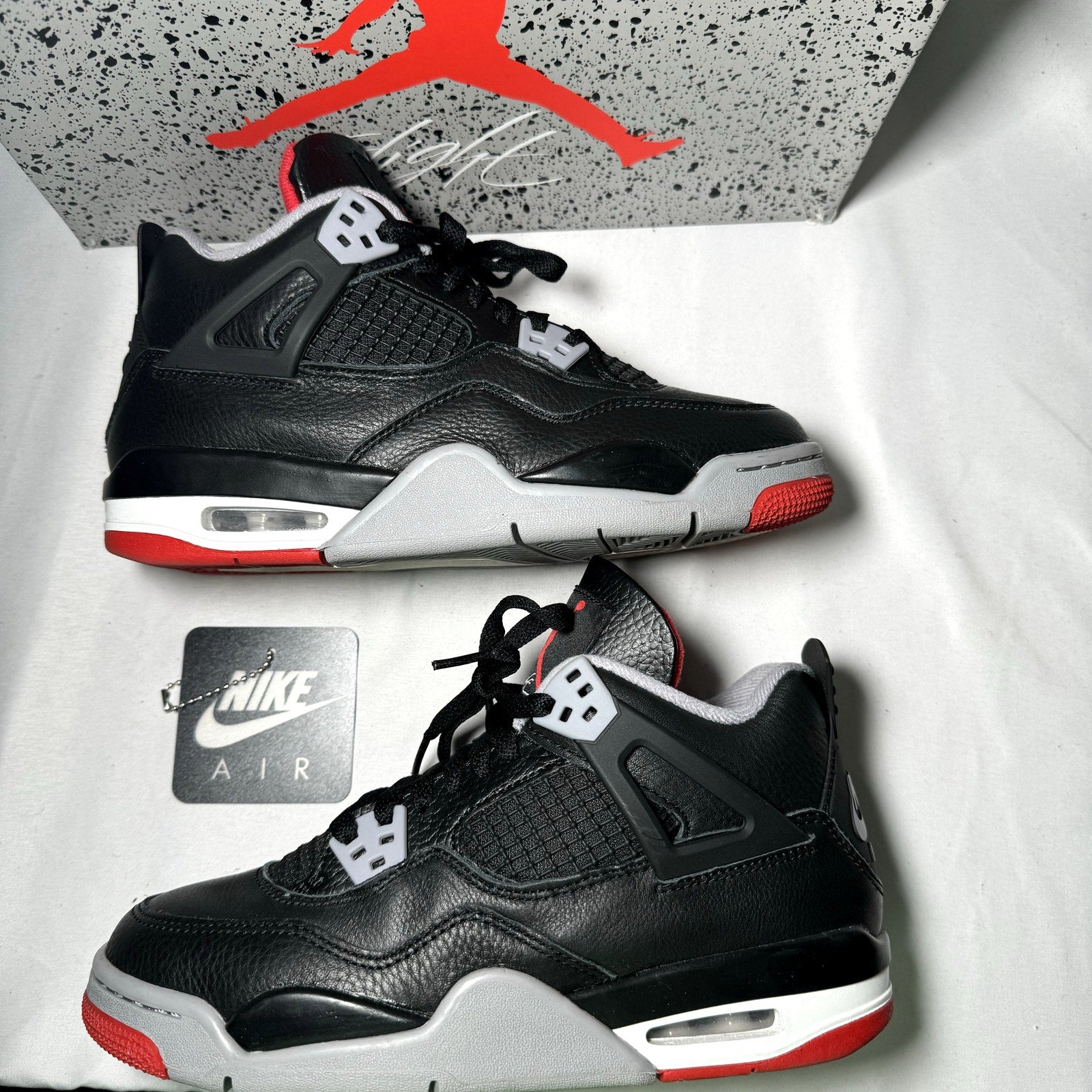 Air Jordan 4 Retro GS Bred Reimagined Kids Shoes - Size 5.5