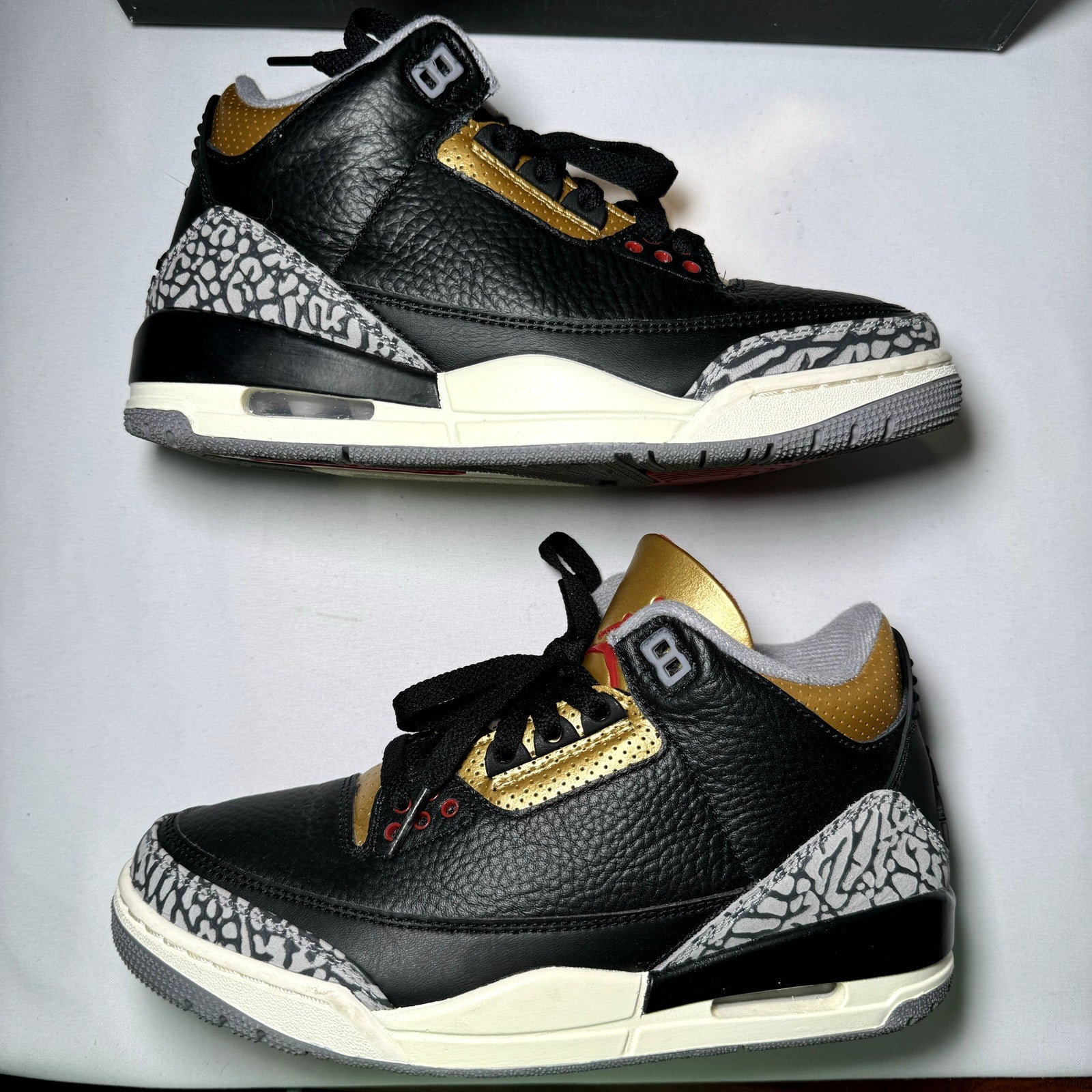 Air Jordan 3 Retro Black Gold 2022 Women's Shoes  - Size 7.5