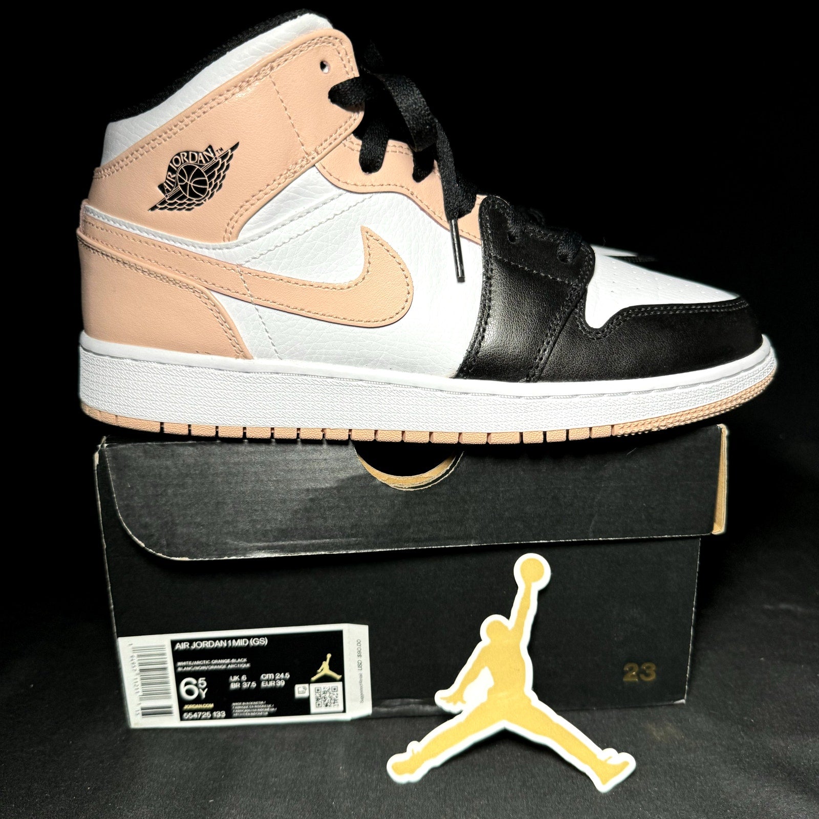 Air Jordan 1 Mid GS Crimson Tint 2021 Kids Shoes - Size 6.5