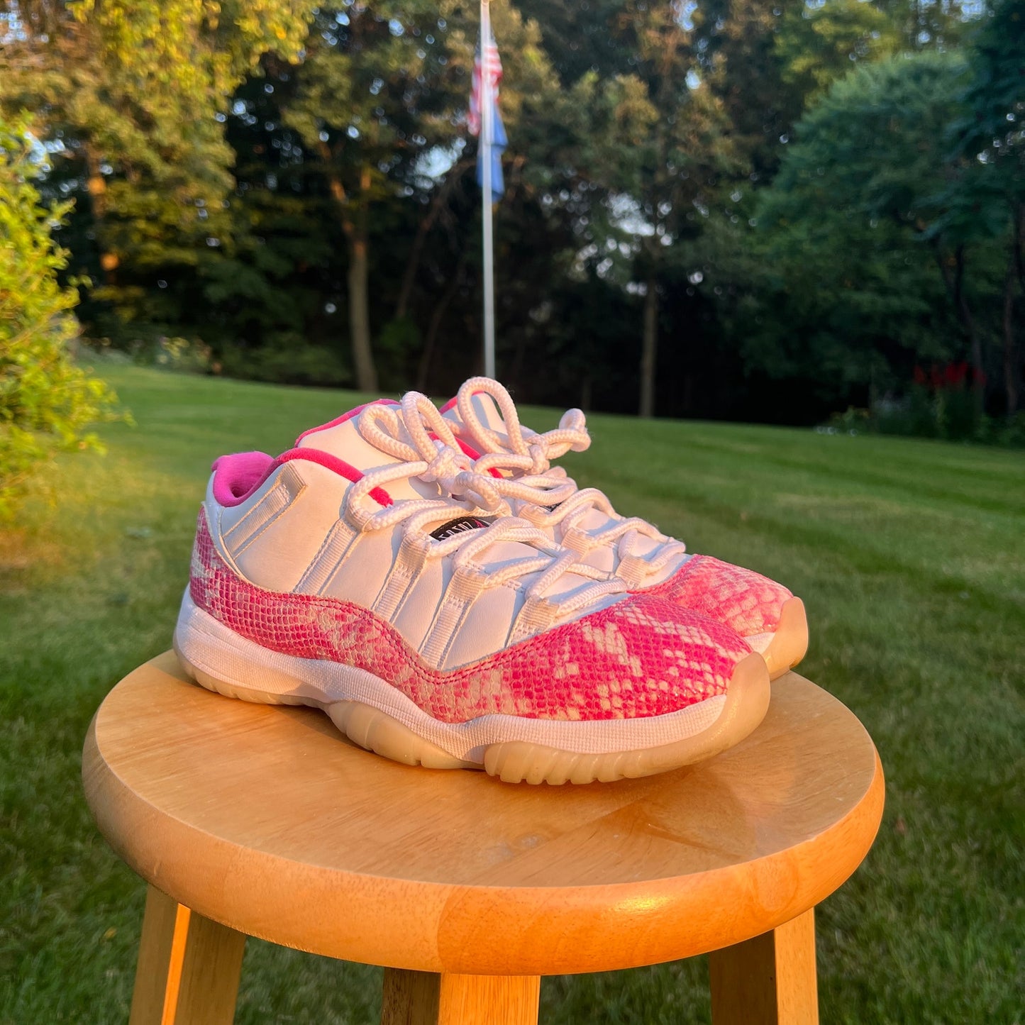 Air Jordan 11 Retro Low Pink Snakeskin Women's Shoes - Size 7