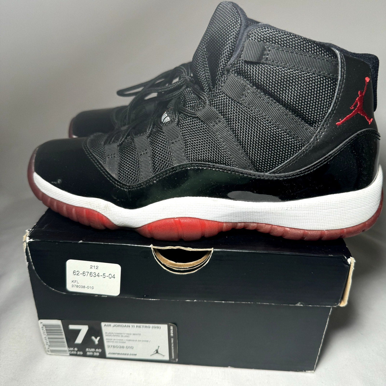 Air Jordan 11 Retro GS Bred 2012 Kids Shoes - Size 7