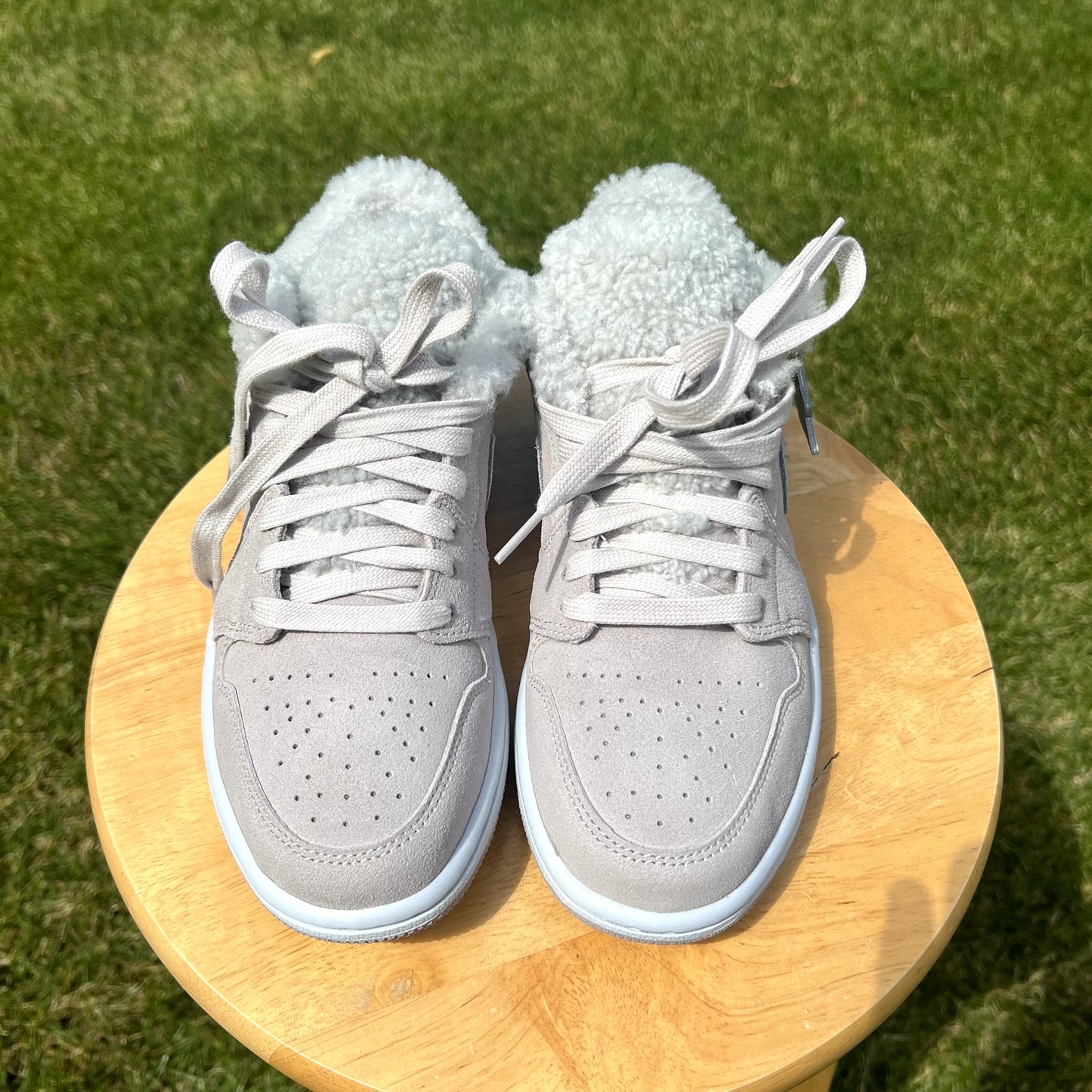 Wmns Air Jordan 1 Low SE Sherpa Fleece Women's Shoes - Size 8.5