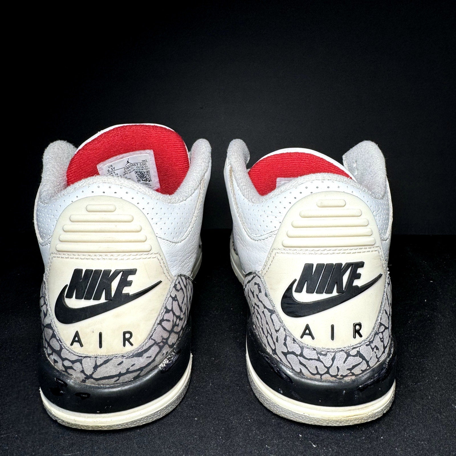 Air Jordan 3 Retro GS White Cement Reimagined Kids Shoes - Size 6.5