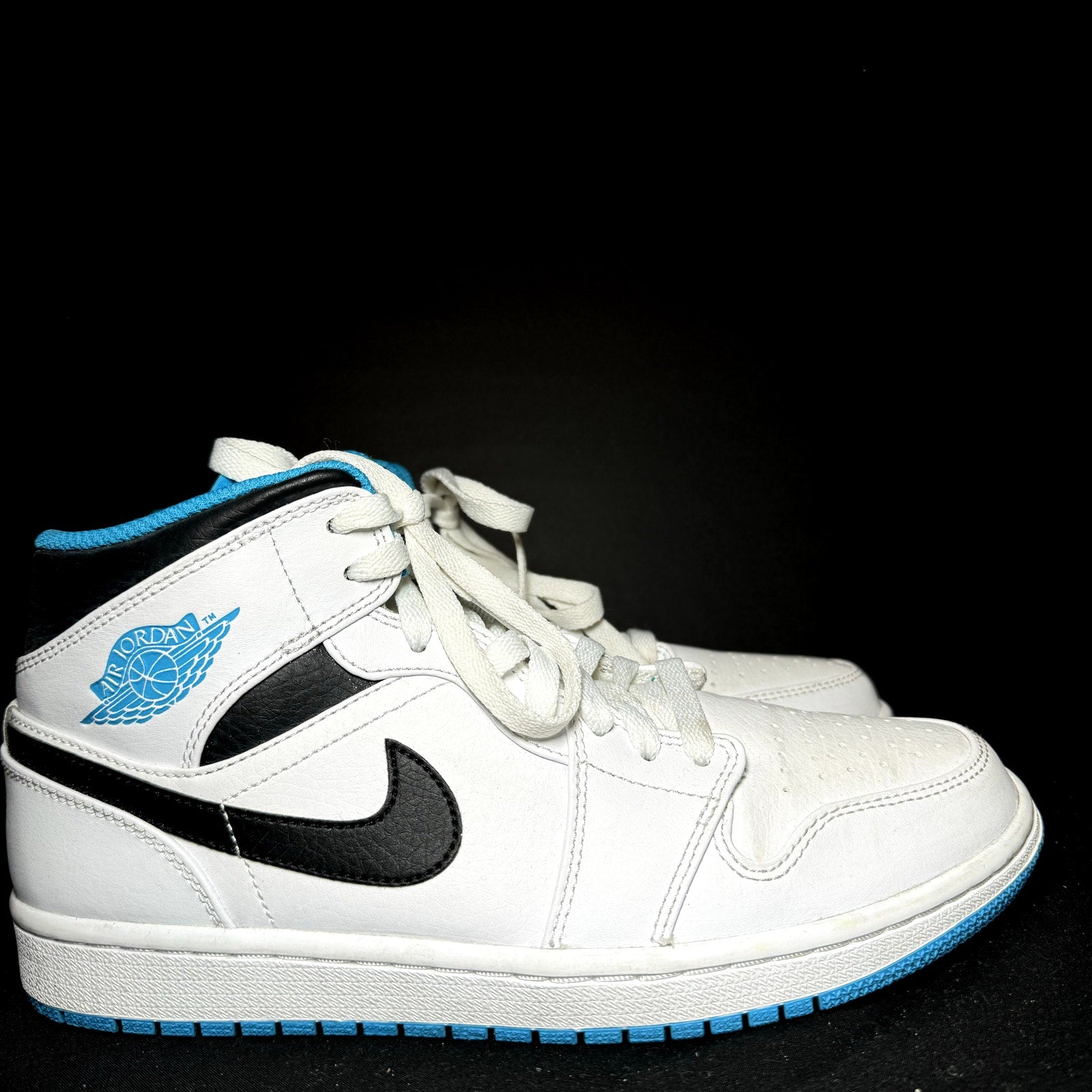 Air Jordan 1 Mid Laser Blue Men's Shoes - Size 7.5