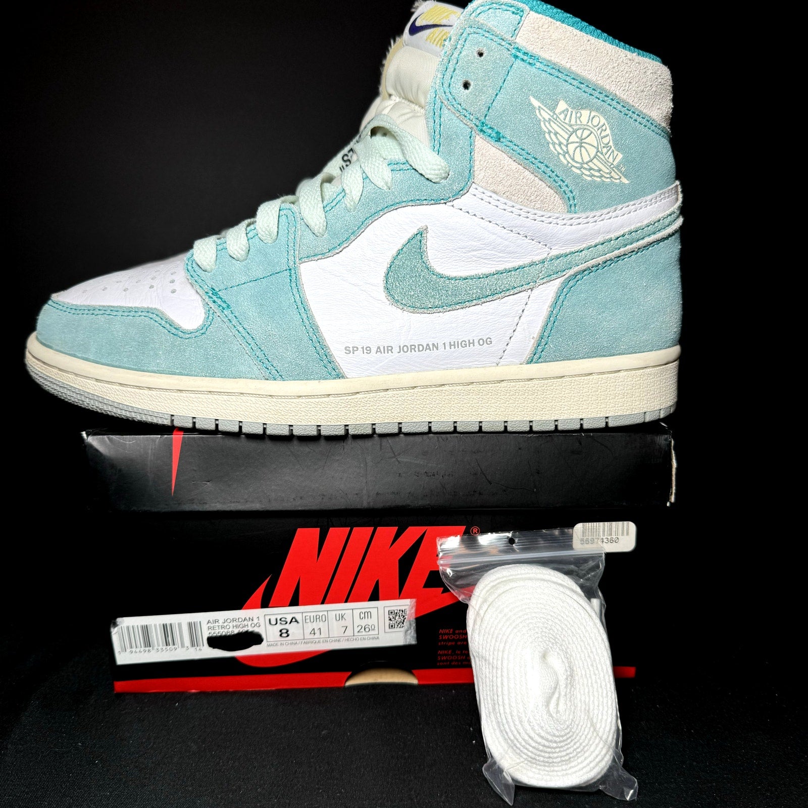 Air Jordan 1 Retro High OG Turbo Green Men's Shoes - Size 8