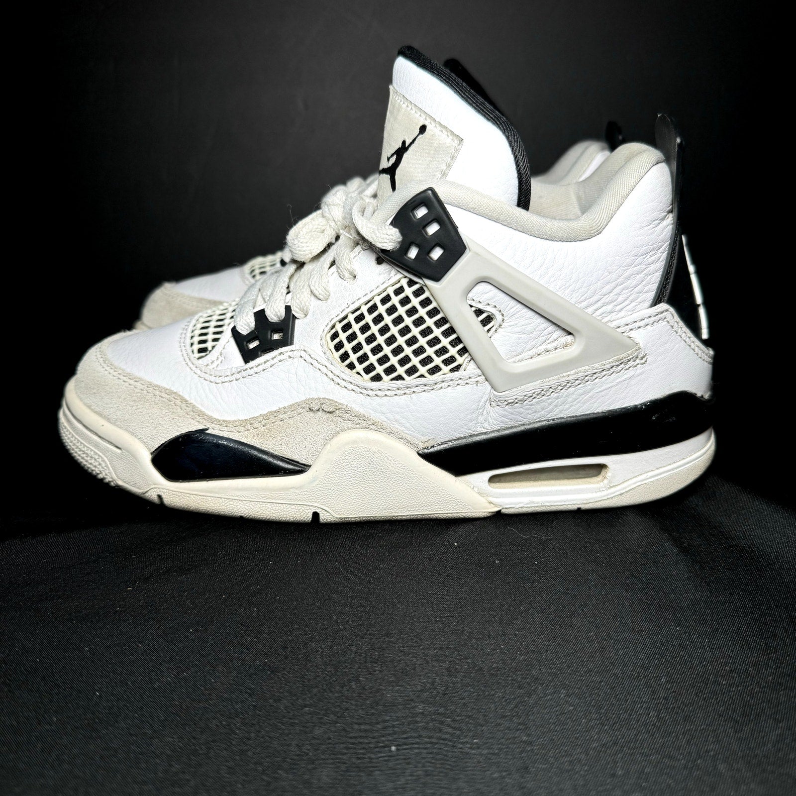 Air Jordan 4 Retro GS Military Black Kids Shoes - Size 4