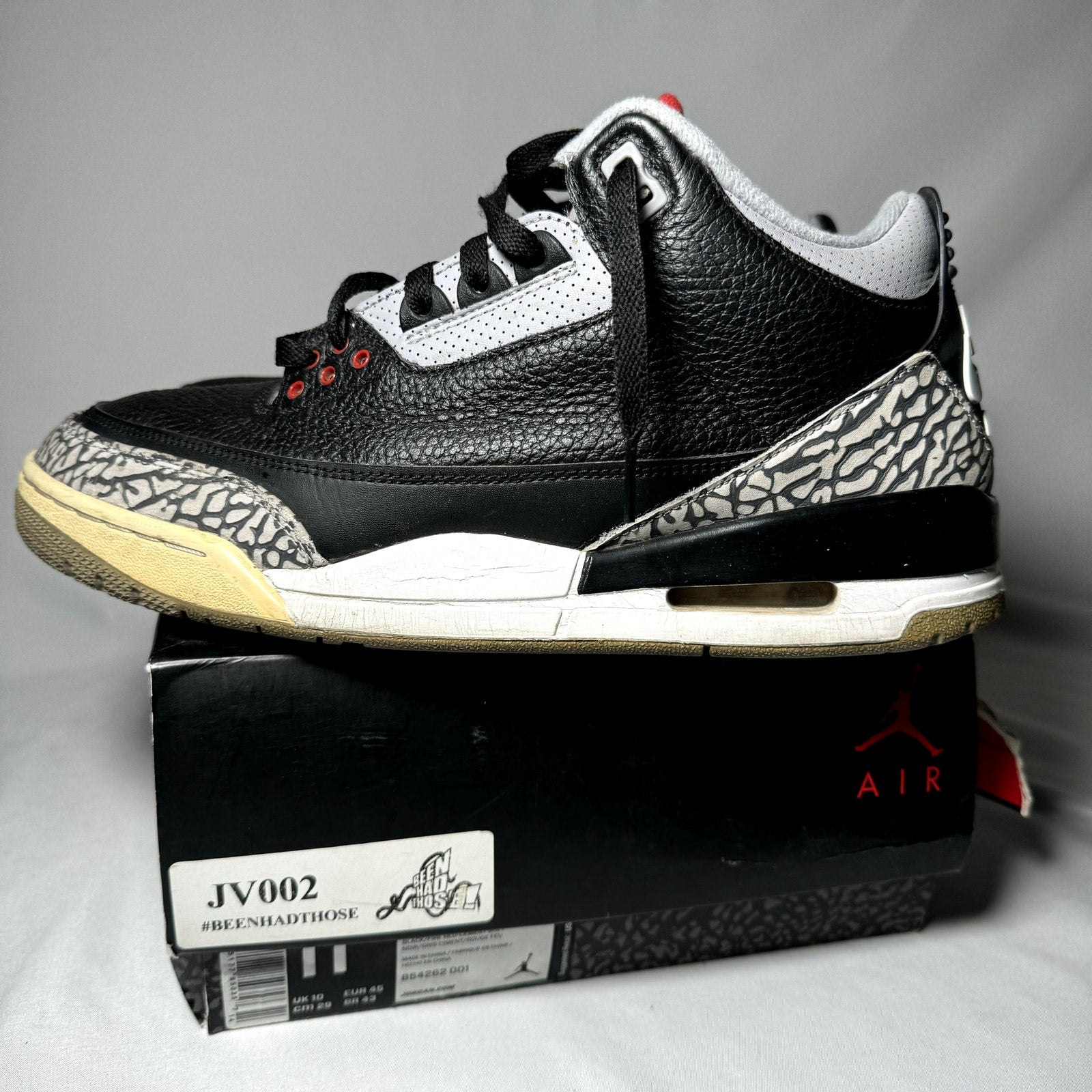 Air Jordan 3 Retro OG Black Cement 2018 Men's Shoes - Size 11