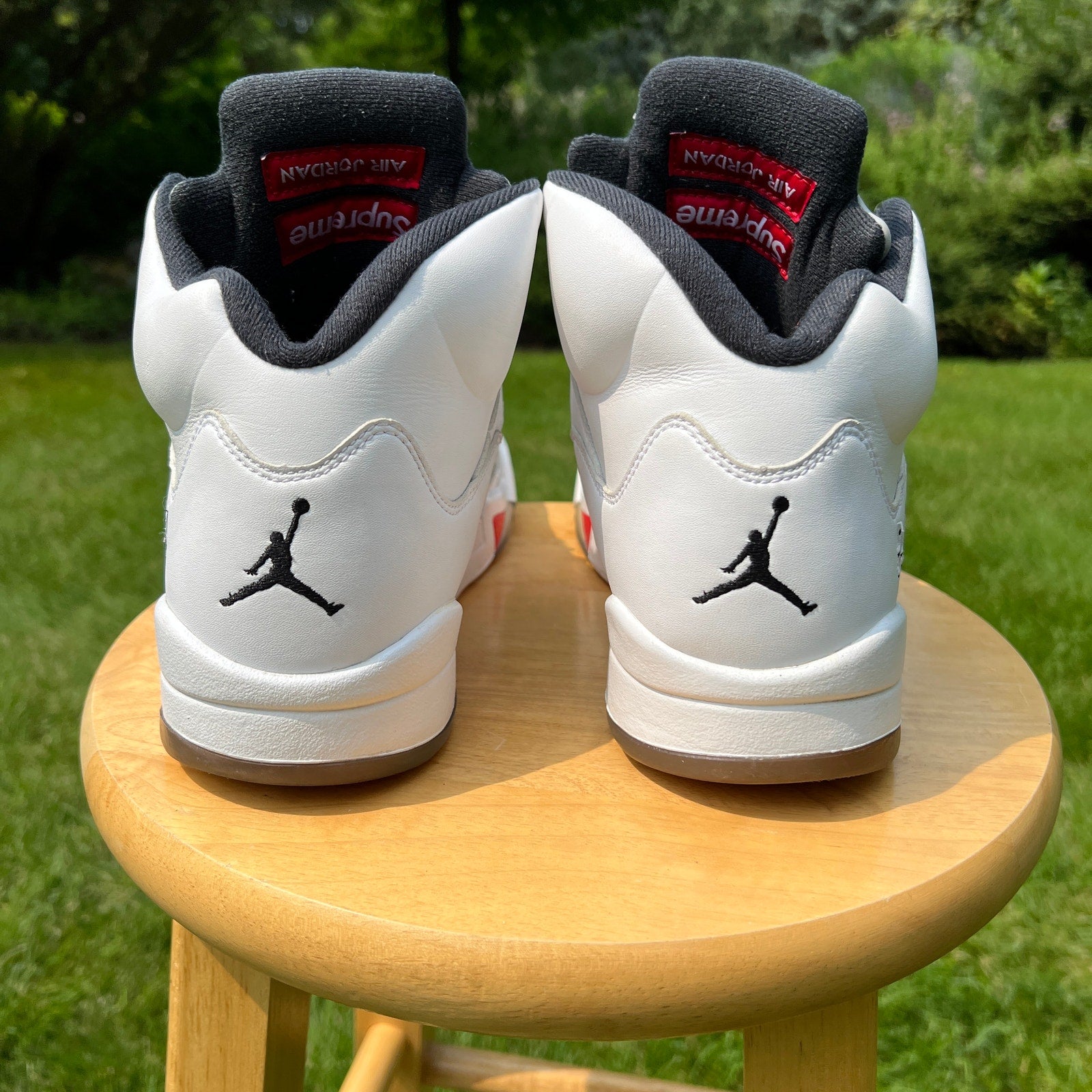 Supreme x Air Jordan 5 Retro White Men's Shoes - Size 10.5