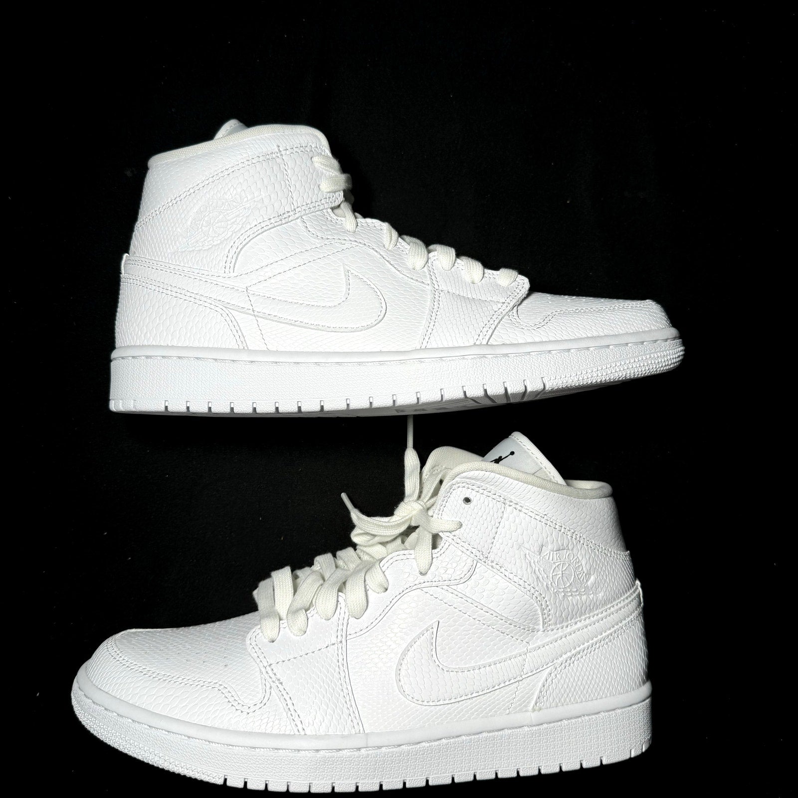 Air Jordan 1 Mid White Snakeskin 2020 Women's Shoes - Size 10