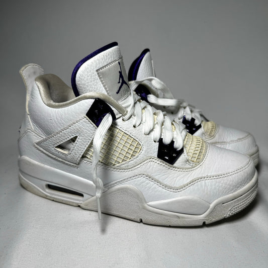 Air Jordan 4 Retro GS Purple Metallic Kids Shoes - Size 6