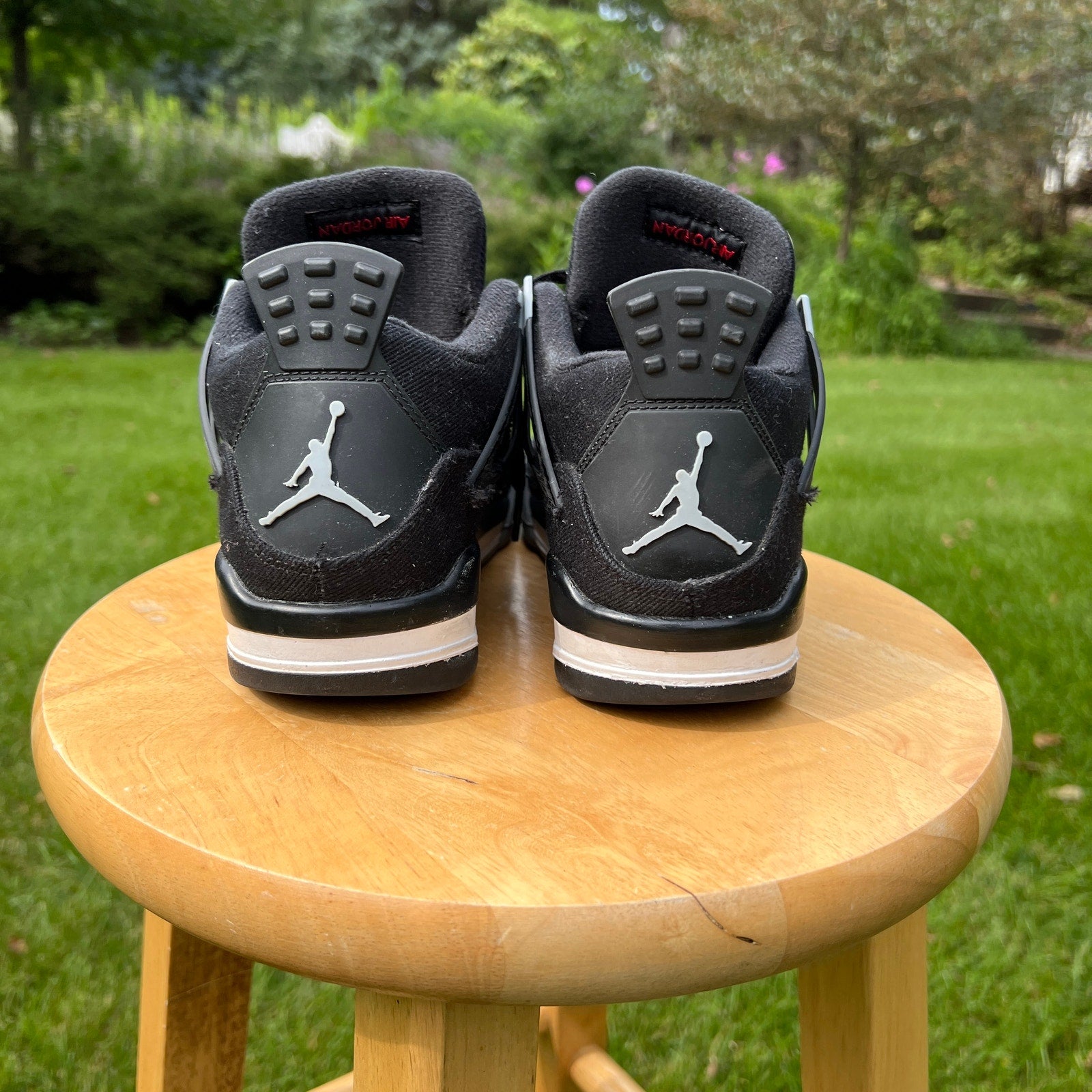 Air Jordan 4 Retro SE GS Black Canvas Kids Shoes - Size 7