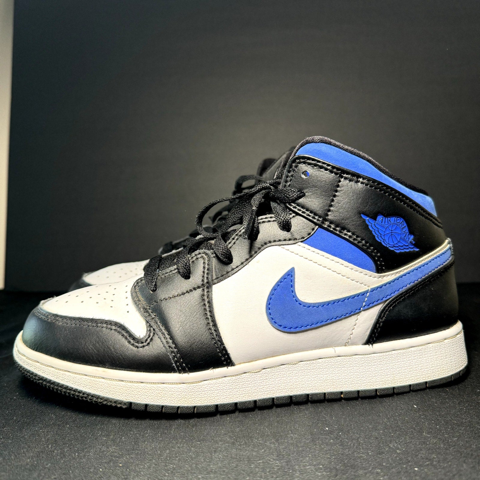 Air Jordan 1 Mid GS Racer Blue Kids Shoes - Size 7