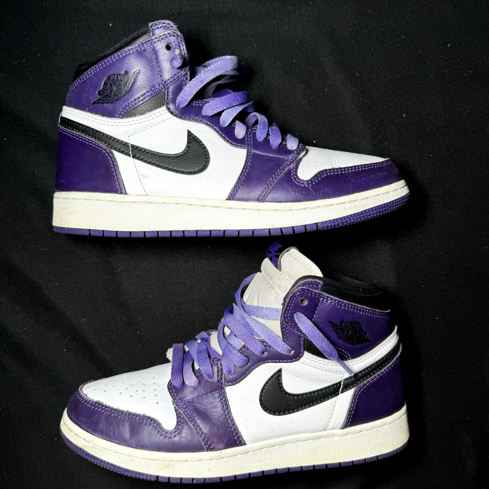 Air Jordan 1 Retro High OG GS Court Purple 2.0 Kids Shoes - Size 6.5