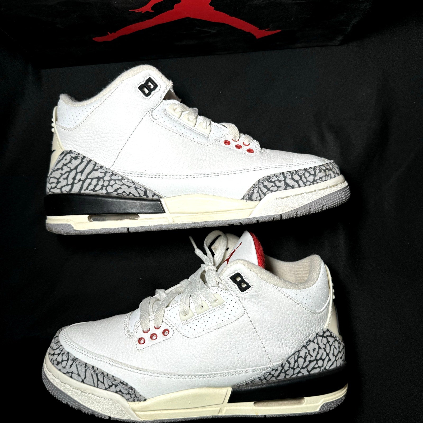 Air Jordan 3 Retro GS White Cement Reimagined Kids Shoes - Size 7