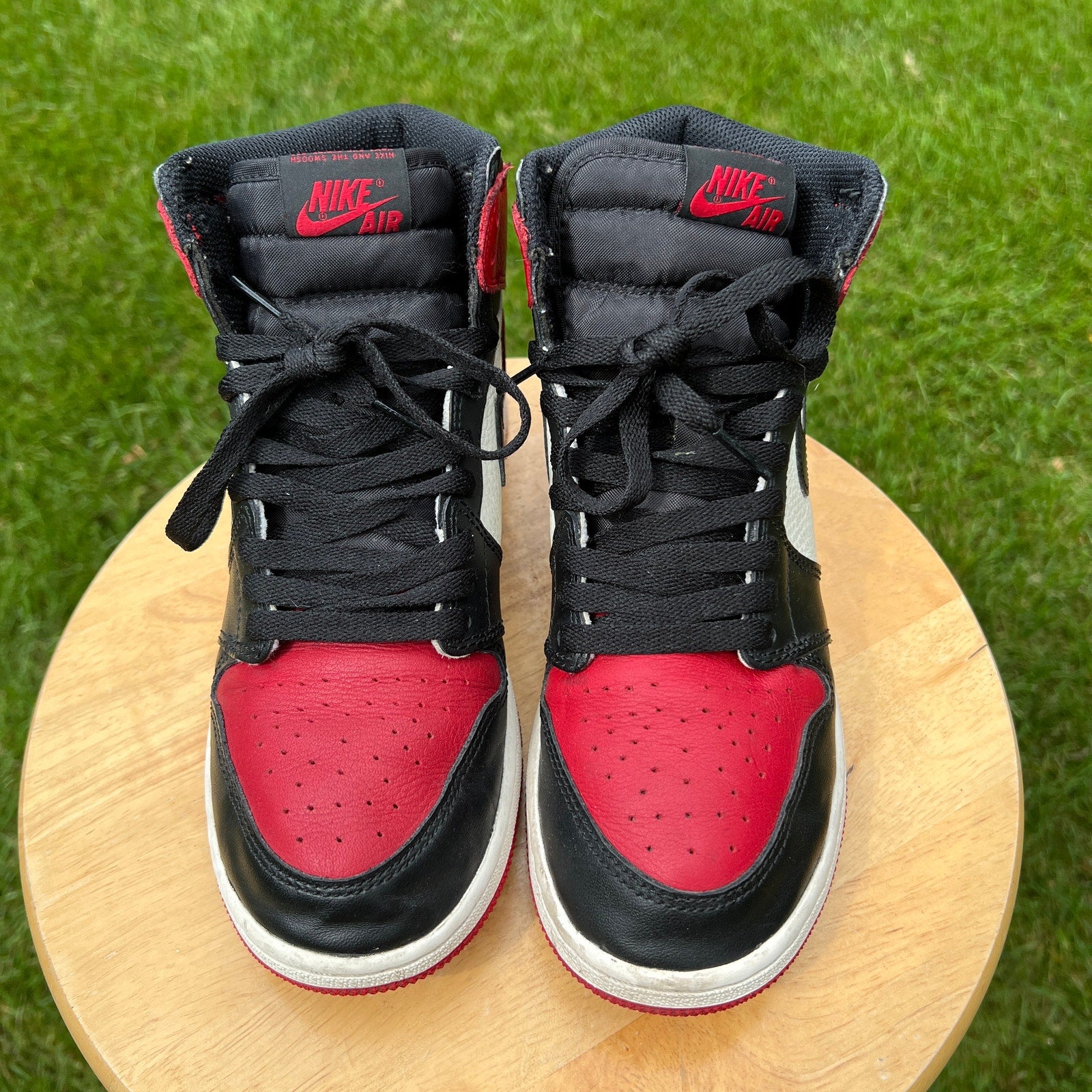 Air Jordan 1 Retro High OG BG Bred Toe Kids Shoes - Size 7