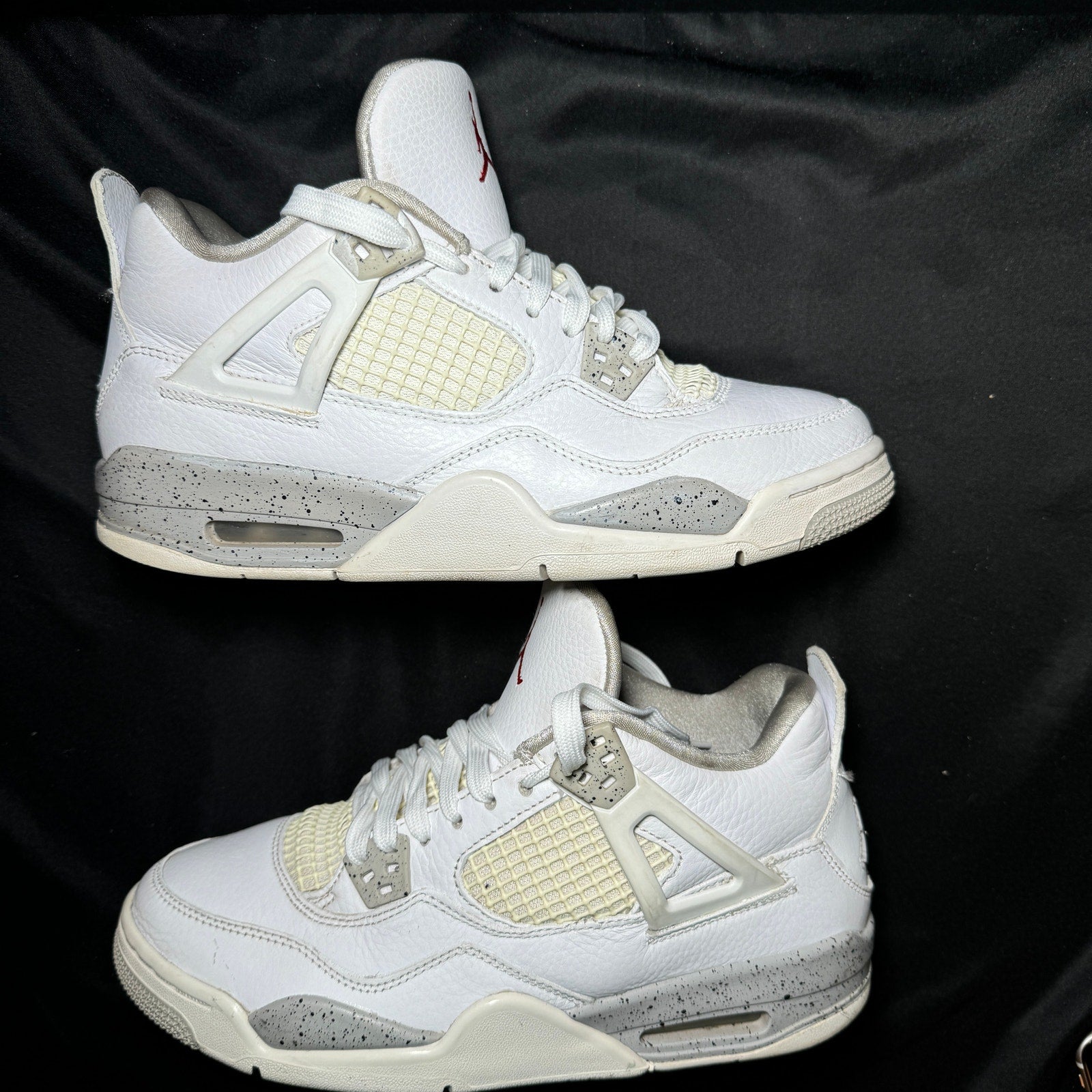 Air Jordan 4 Retro GS White Oreo Kids Shoes - Size 7