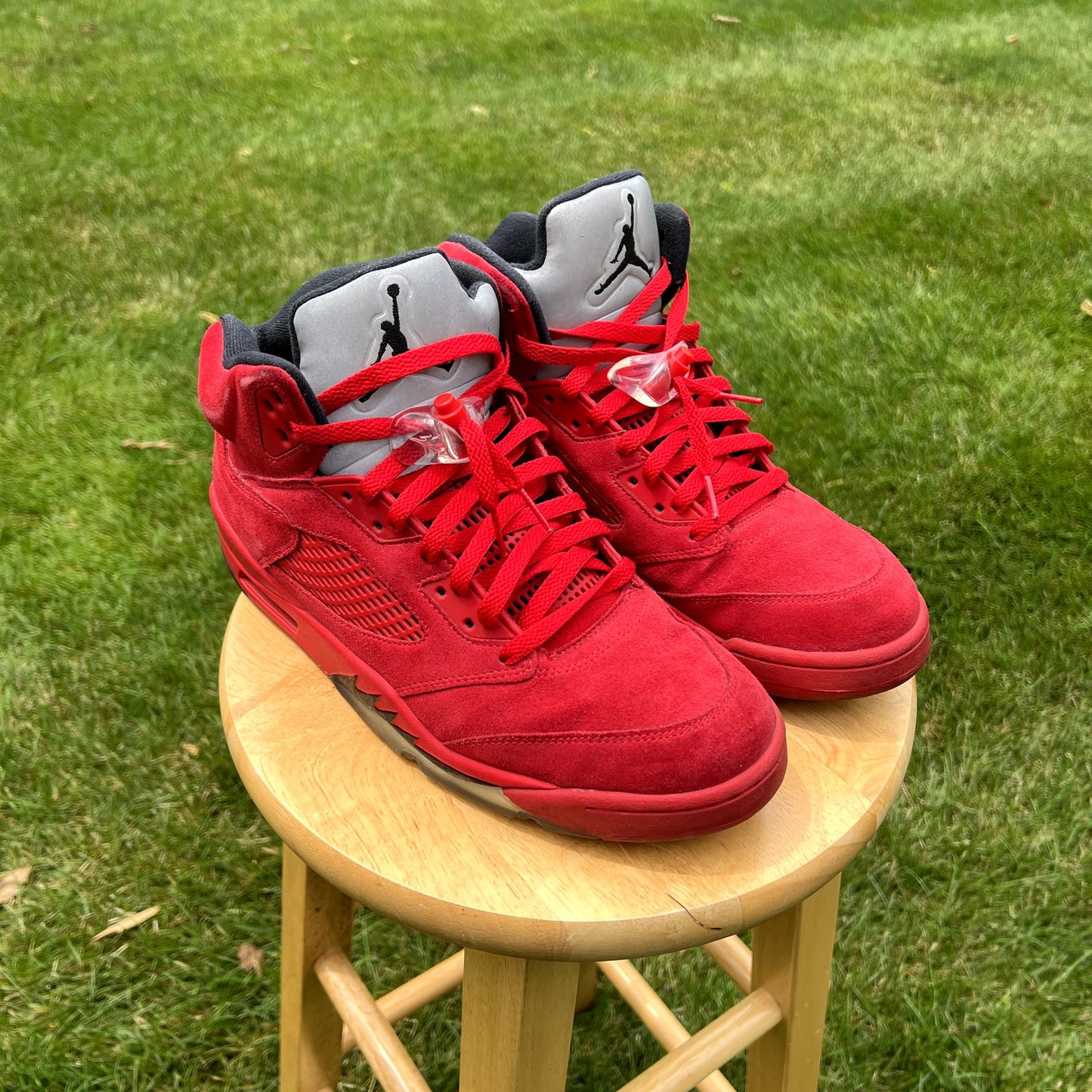 Air Jordan 5 Retro Red Suede Men's Shoes - Size 11