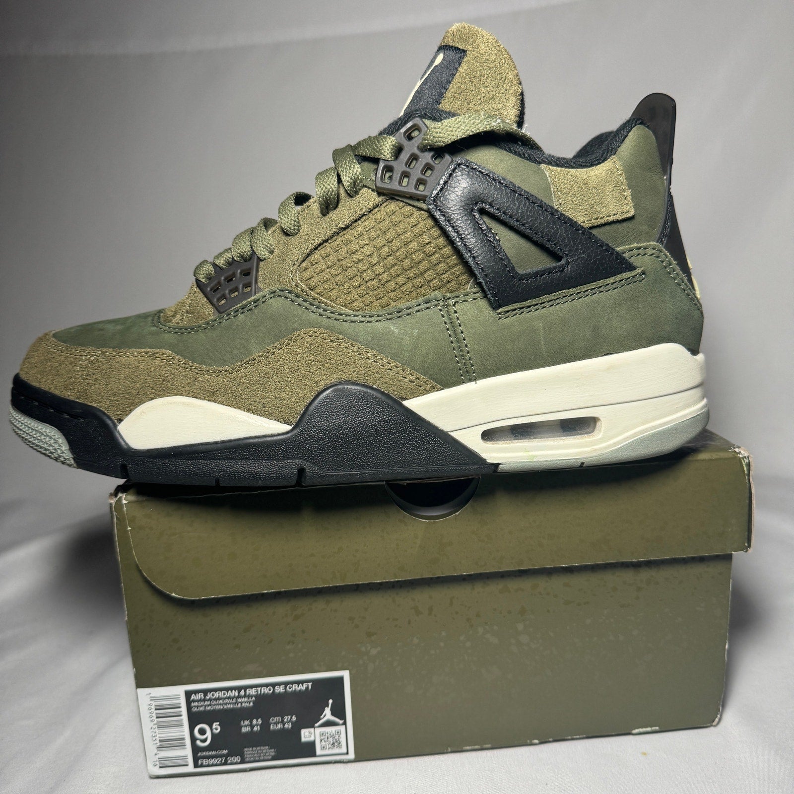 Air Jordan 4 Retro SE Craft Olive Men's Shoes - Size 9.5