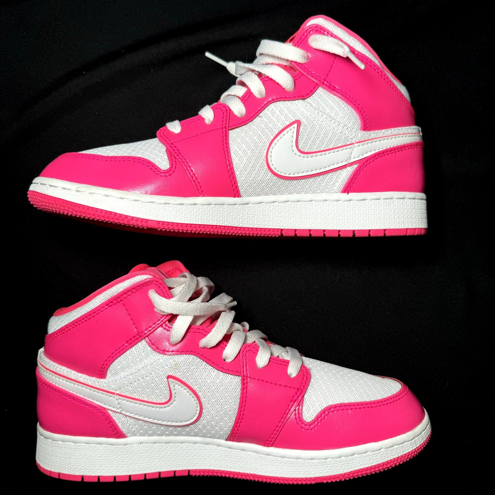 Air Jordan 1 Mid GS Hyper Pink Kids Shoes - Size 7