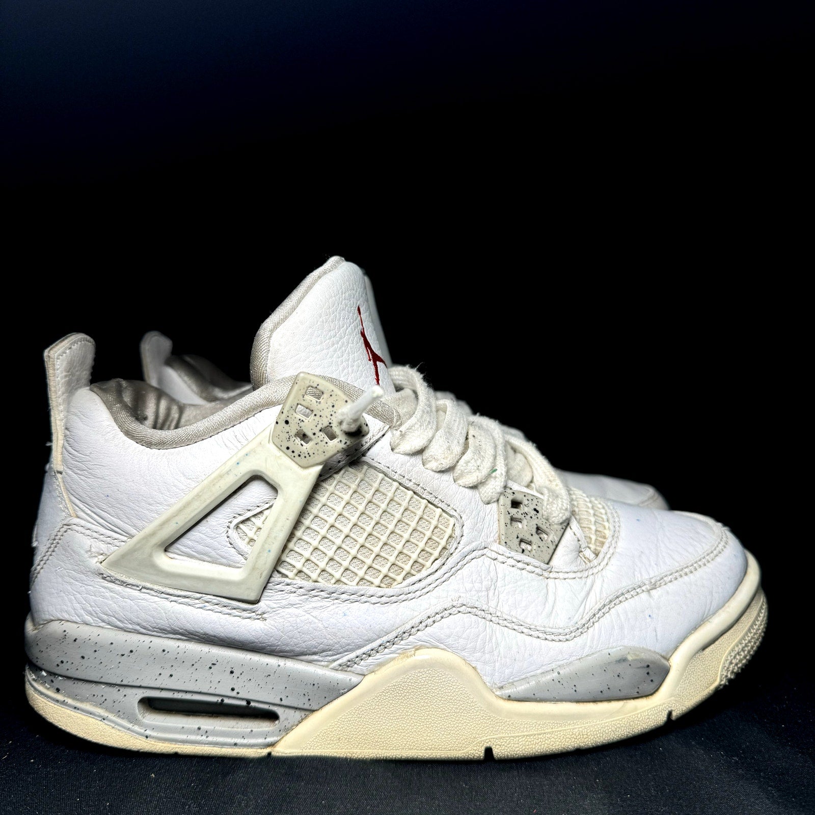 Air Jordan 4 Retro GS White Oreo Kids Shoes - Size 5.5