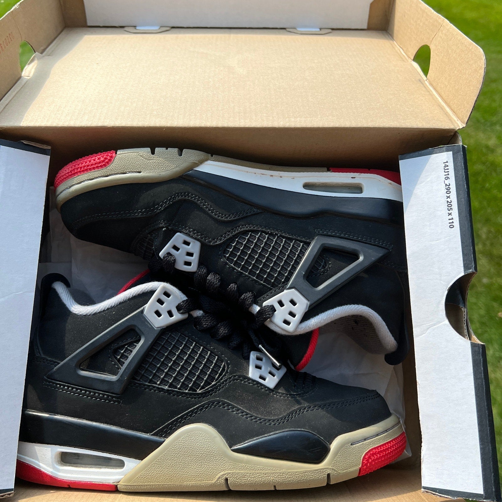 Air Jordan 4 Retro OG GS Bred 2019 Kids Shoes - Size 5