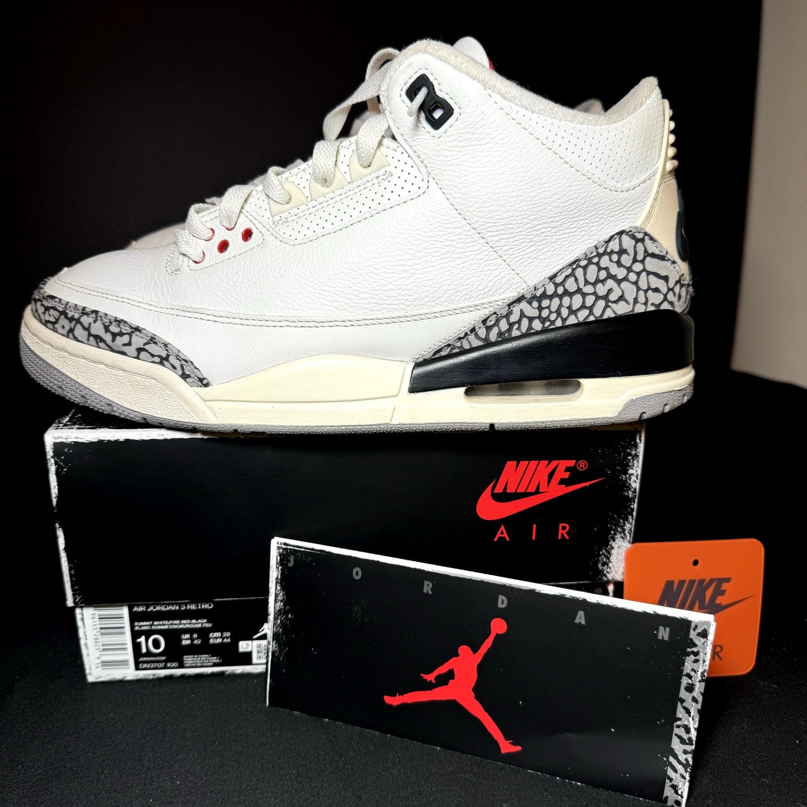 Air Jordan 3 Retro White Cement Reimagined Men's Shoes - Size 10