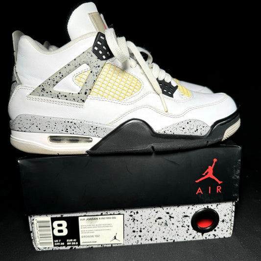 Air Jordan 4 Retro OG White Cement 2016 Men's Shoes- Size 8