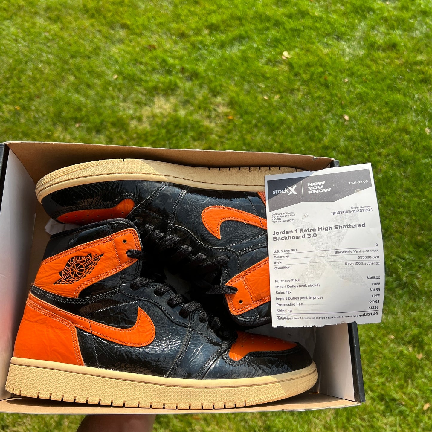 Air Jordan 1 Retro High OG Shattered Backboard 3.0 Men's Shoes - Size 9