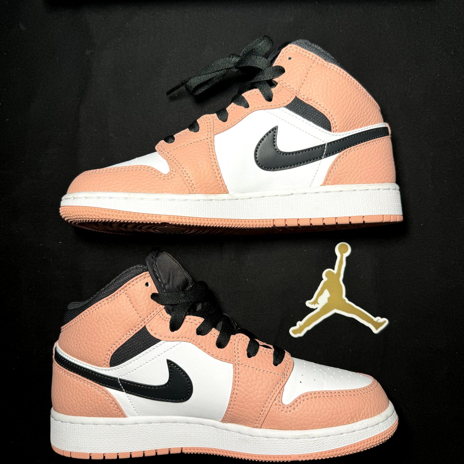 Air Jordan 1 Mid GS Pink Quartz 2020 Kids Shoes - Size 6