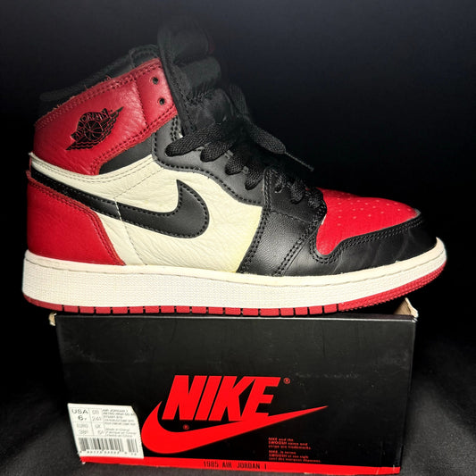 Air Jordan 1 OG BG Bred Toe 2018 Kids Shoes - Size 6