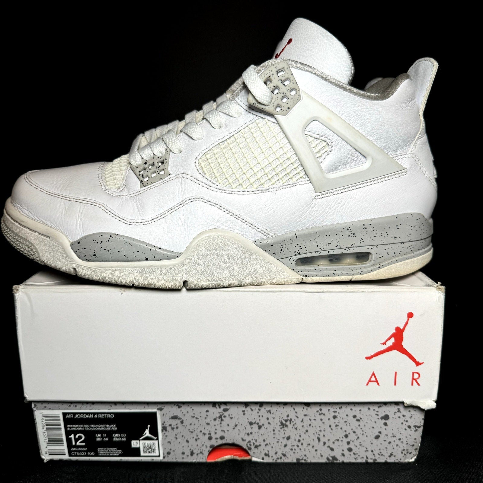 Air Jordan 4 Retro White Oreo Men's Shoes - Size 12