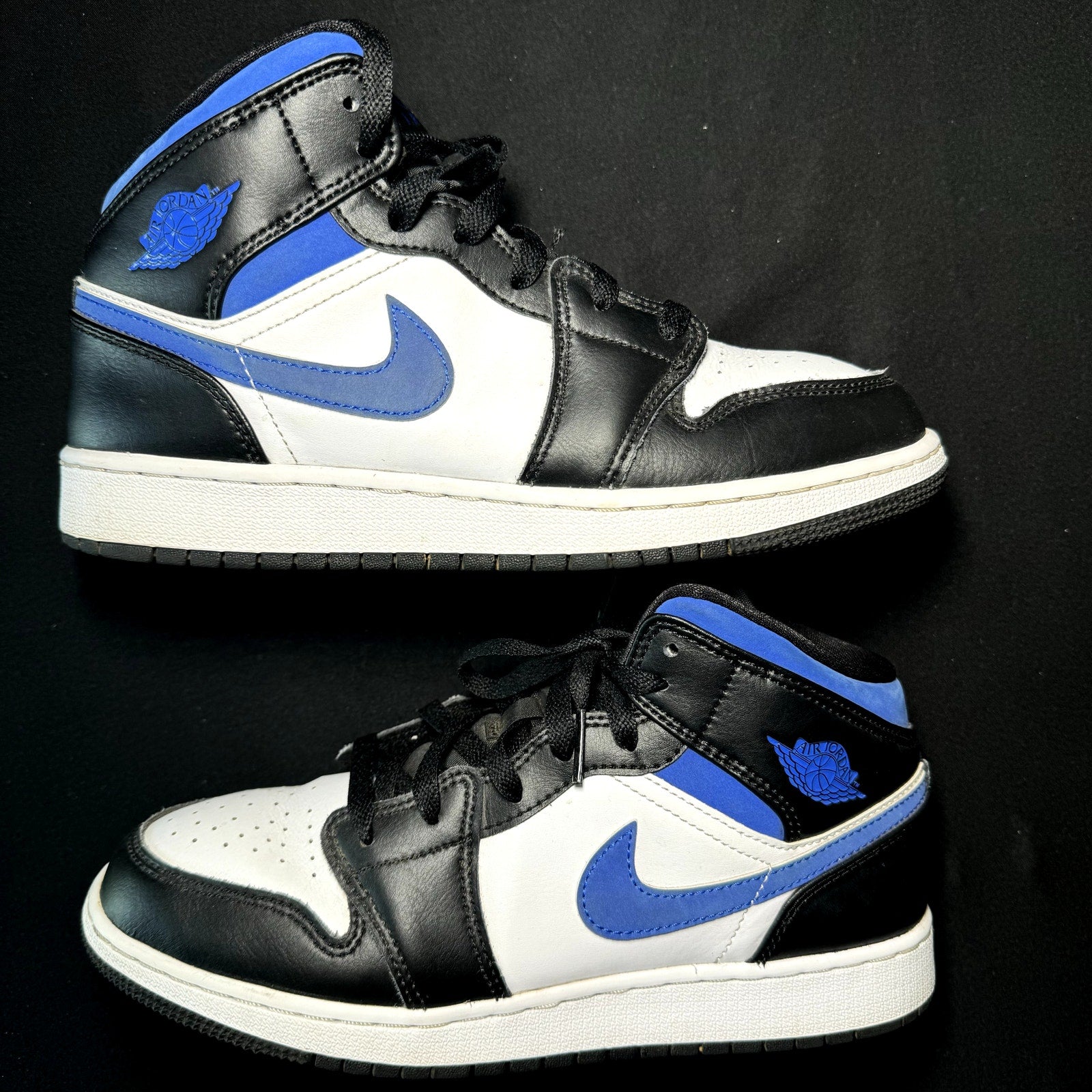 Air Jordan 1 Mid GS Racer Blue Kids Shoes - Size 7