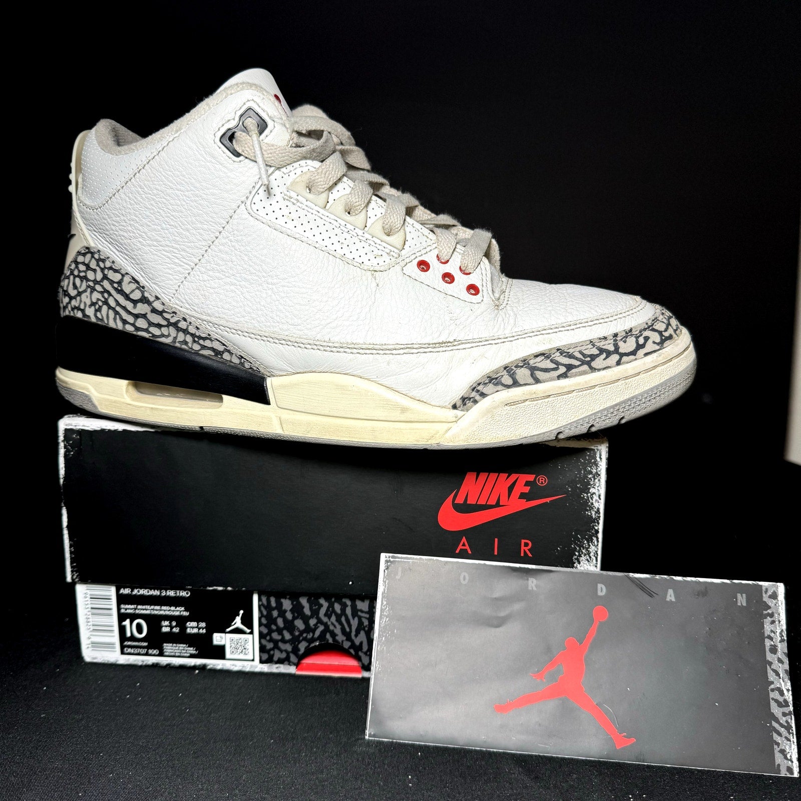 Air Jordan 3 Retro White Cement Reimagined Men's Shoes - Size 10