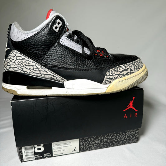 Air Jordan 3 Retro OG Black Cement 2018 Men's Shoes - Size 8