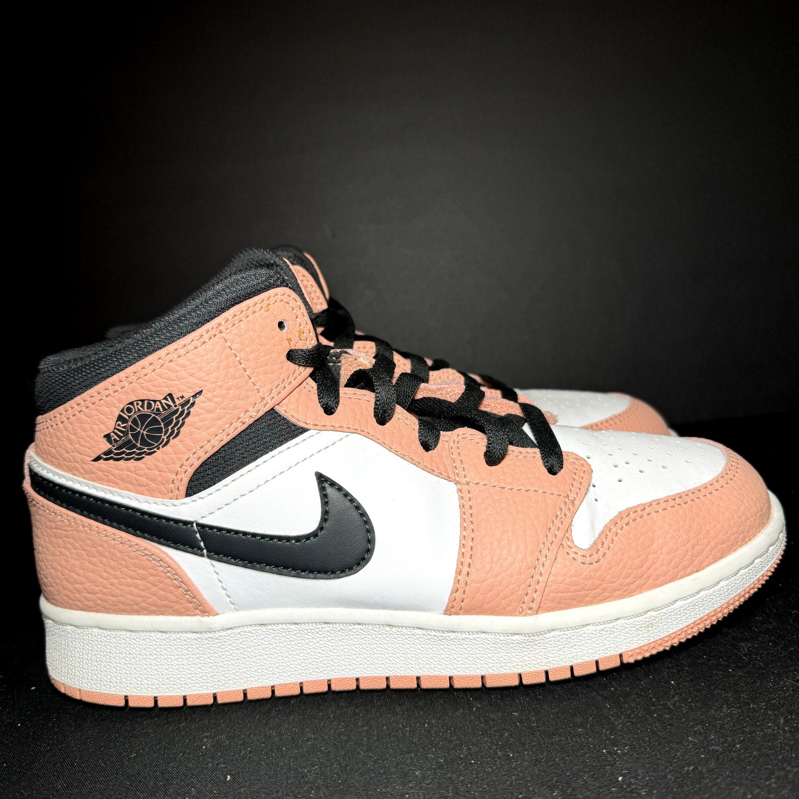 Air Jordan 1 Mid GS Pink Quartz Kids Shoes - Size 6