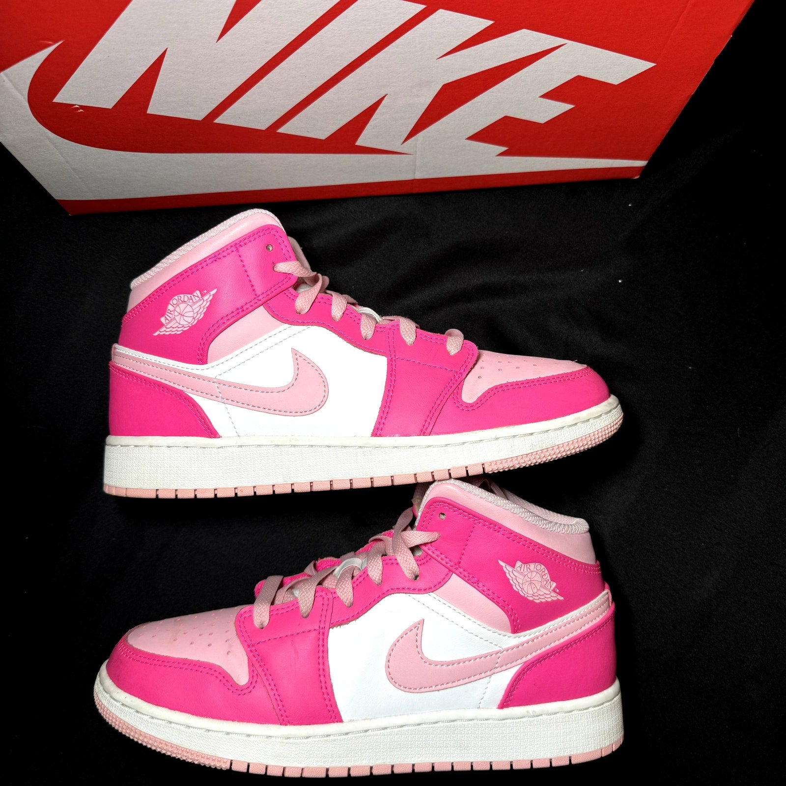 Air Jordan 1 Mid GS Fierce Pink Men's Shoes - Size 7