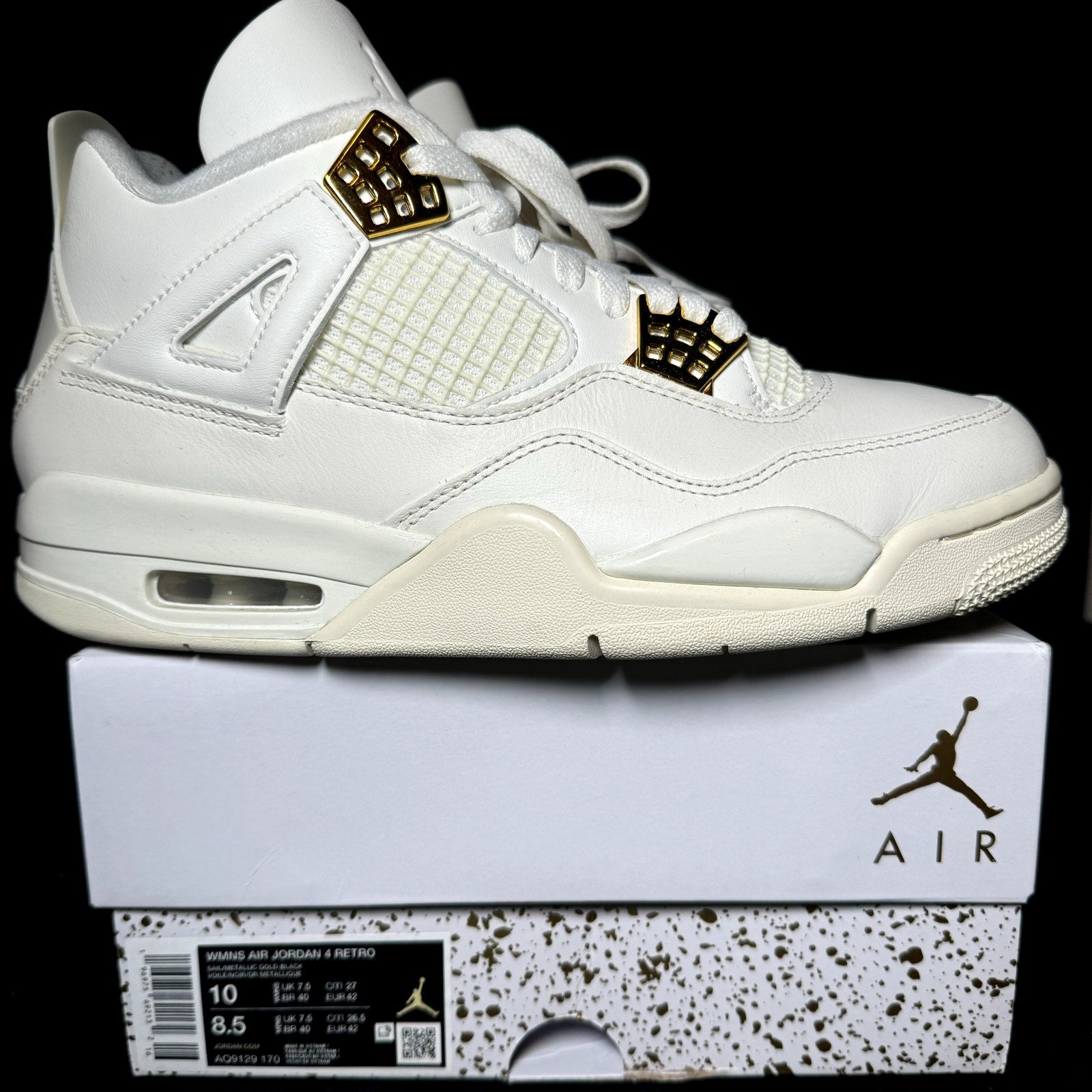 Air Jordan 4 Retro Metallic Gold Women's Shoes - Size 10