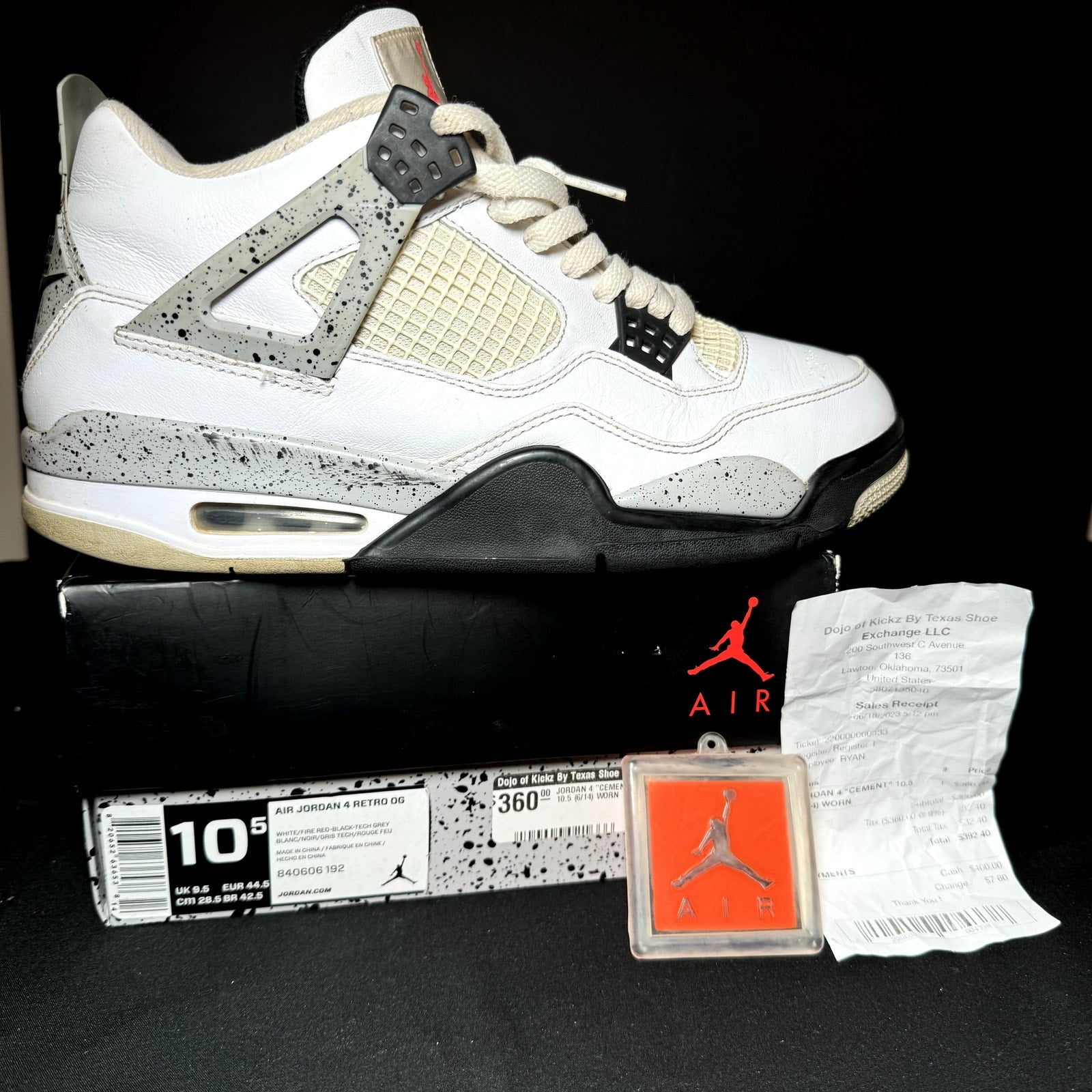 Air Jordan 4 Retro OG White Cement 2016 Men's Shoes - Size 10.5