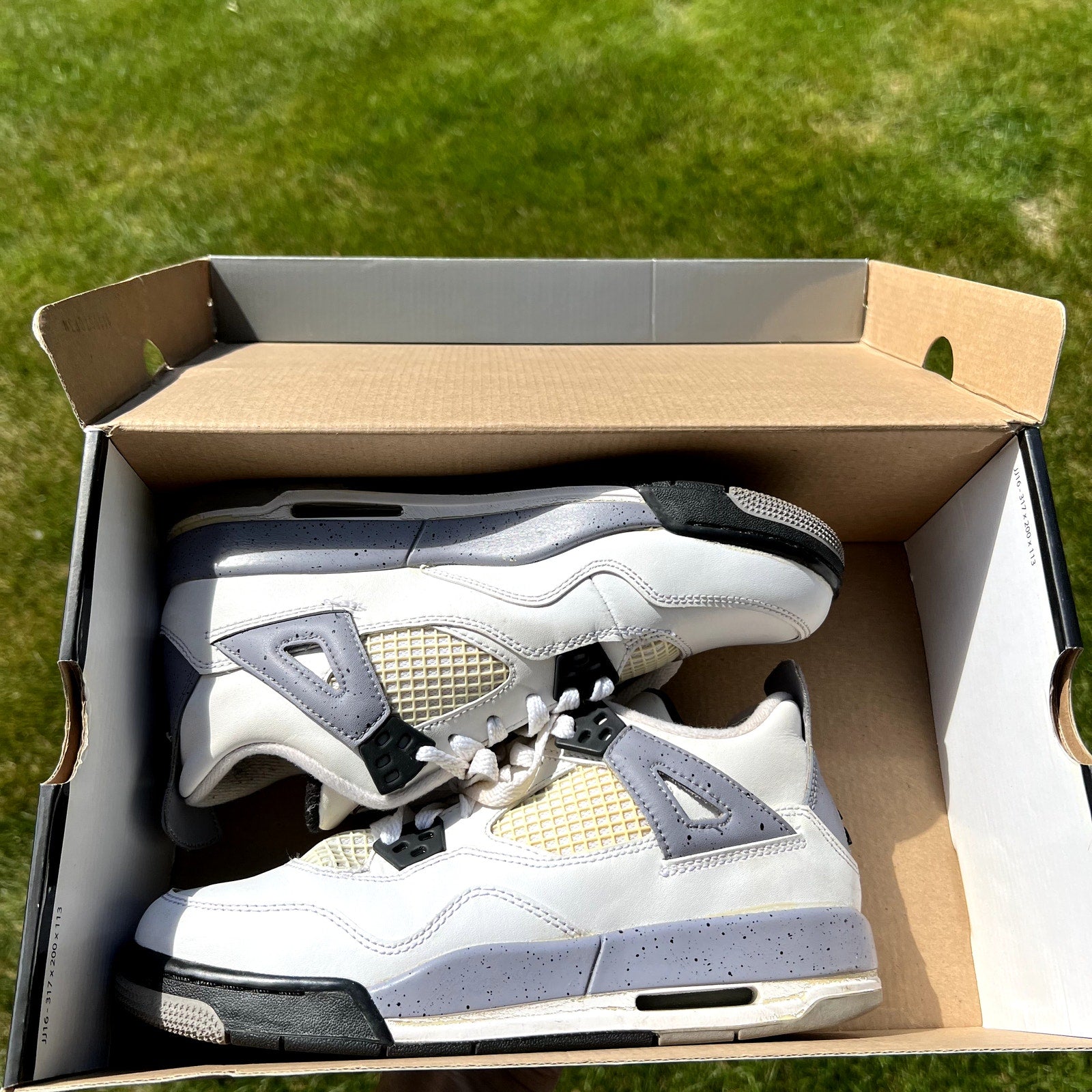 Air Jordan 4 Retro GS White Cement 2012 Kids Shoes - Size 5.5