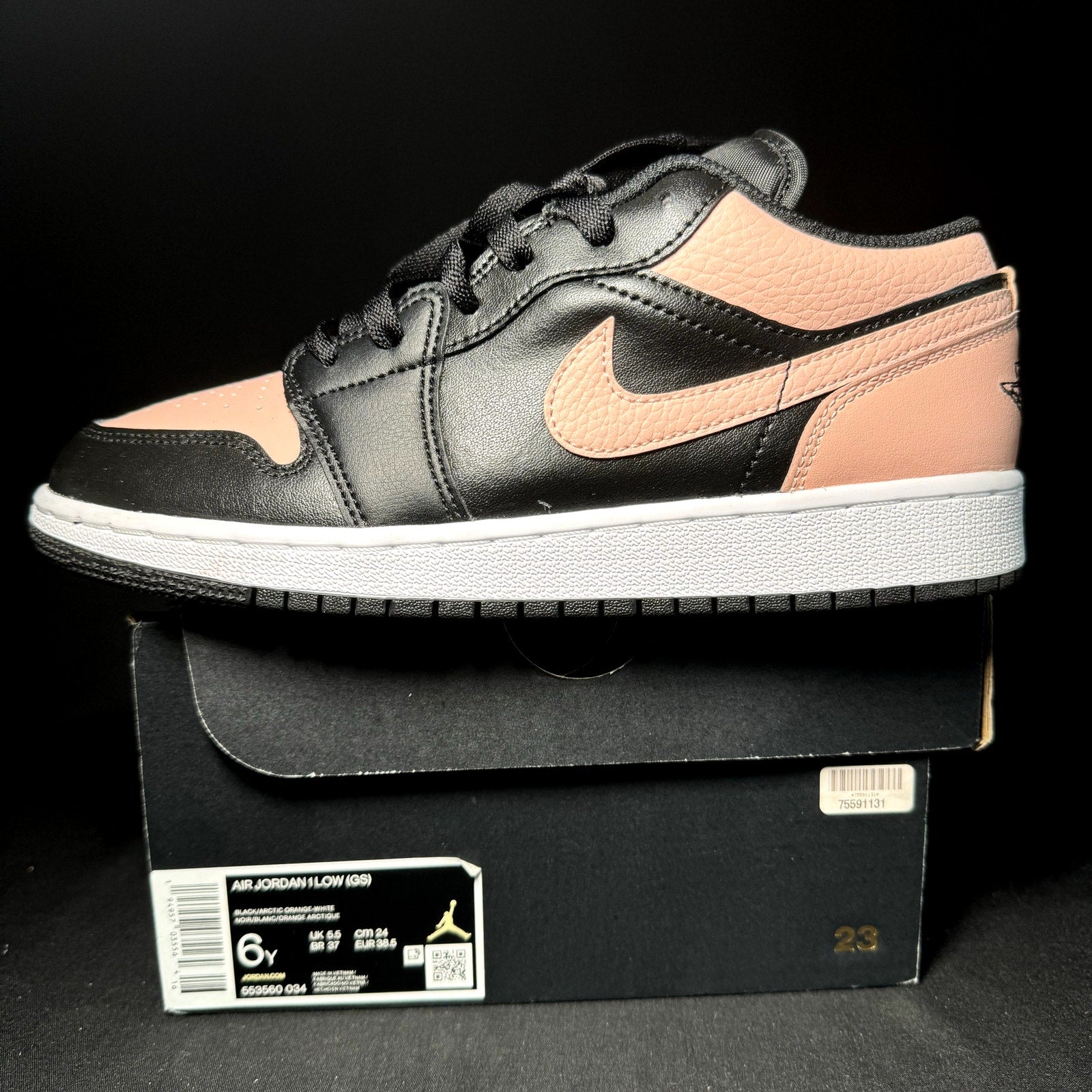 Air Jordan 1 Low GS Crimson Tint Kids Shoes - Size 6